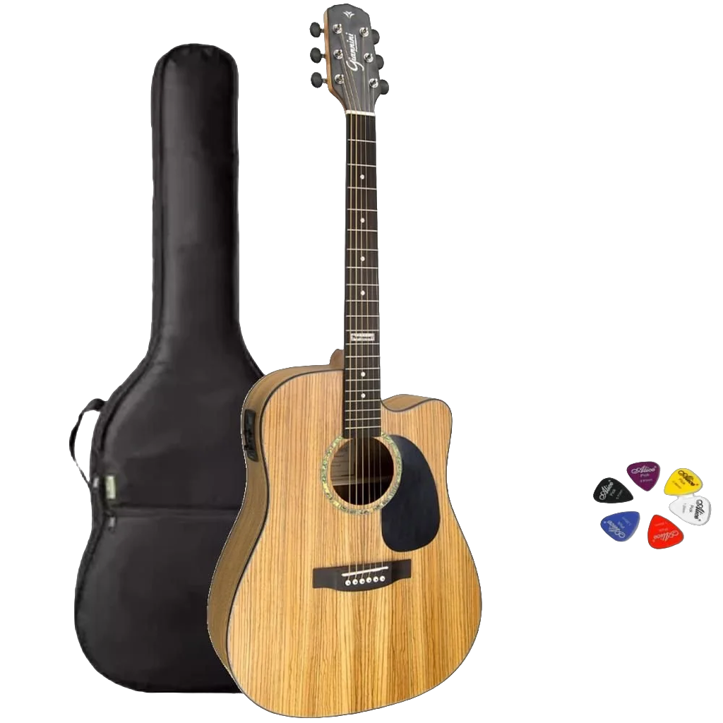 Violão Giannini Folk Aço GF1D Natural Zebra (ZW) + KIT3CI