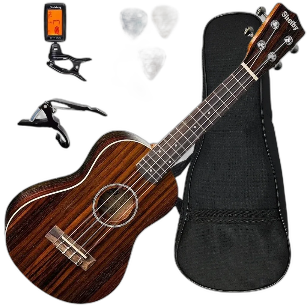Kit Ukulele Shelby SU23R + Acessorios + Capo