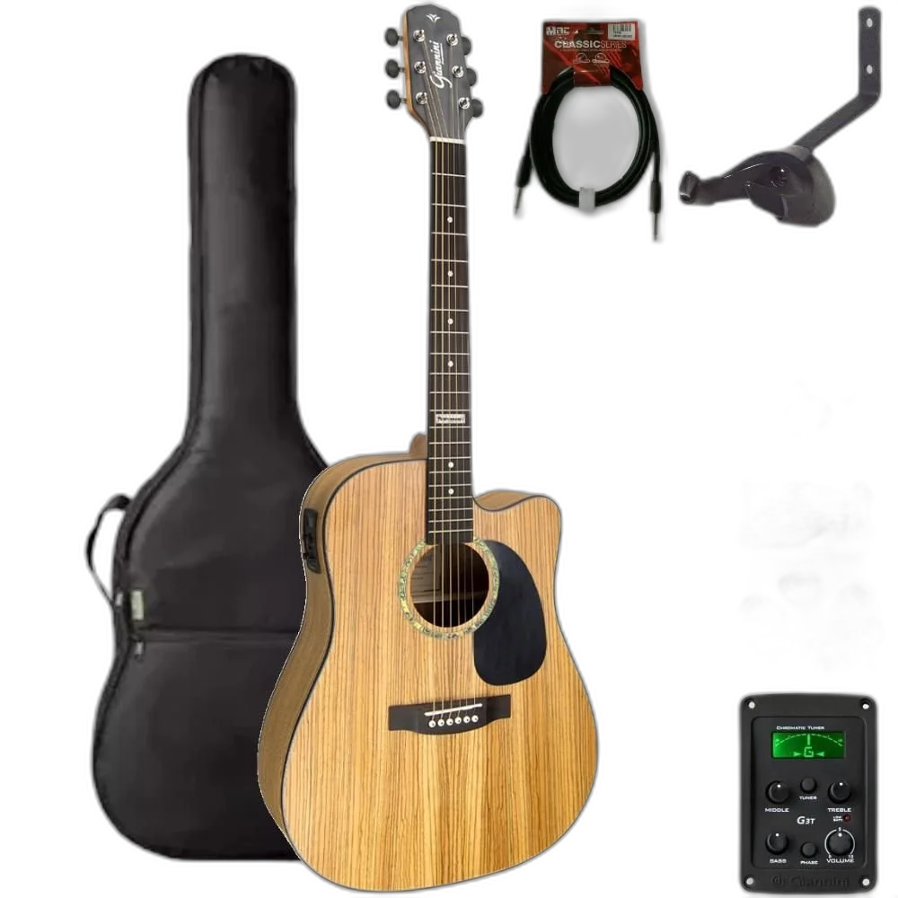 Violão Giannini Folk Aço GF1D Natural Zebra (ZW) + KIT3PL