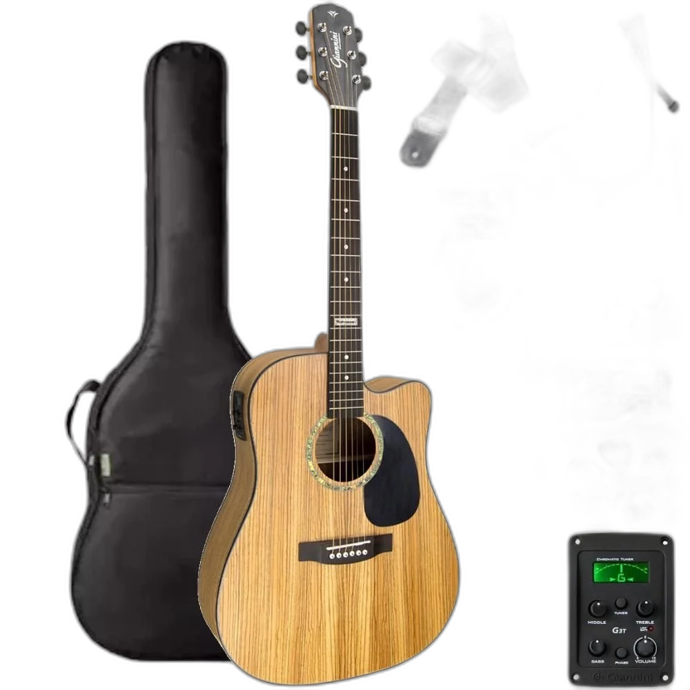 Violão Giannini Folk Aço GF1D Natural Zebra (ZW) + KIT1CL