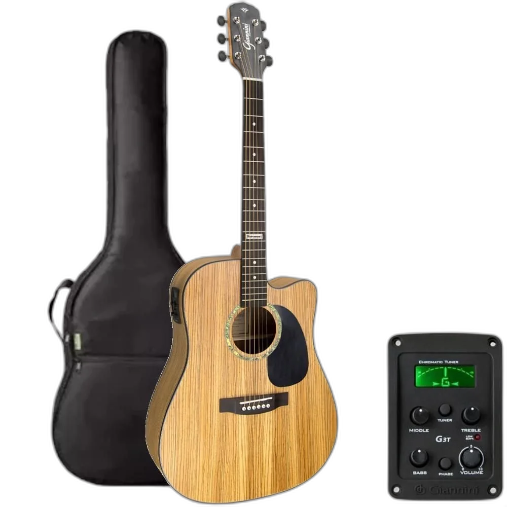 Violão Giannini Folk Aço GF1D Natural Zebra (ZW) + KIT9I