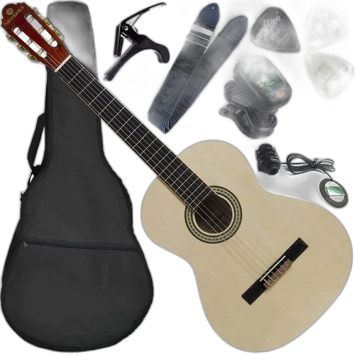 Kit Violão Eletroacústico Nylon Canhoto Gna-111 Nt Harmonics