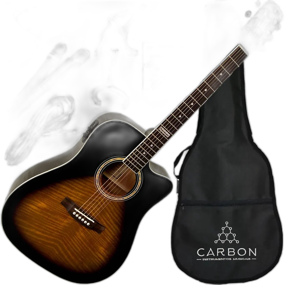Kit Médio Violão Folk Eletroacústico Aço Giannini Gf1d 3ts