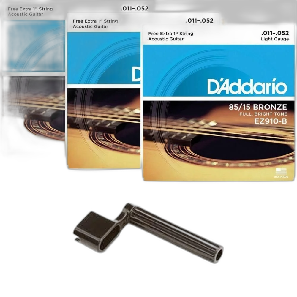 Kit 3 Encordoamentos Daddario Violão.011 EZ910 Encordoador