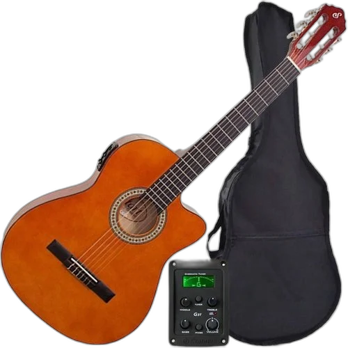 Violão Eletroacústico GIANNINI em Nylon Flat NF14 + Capa + Jogo Corda Extra + Palhetas