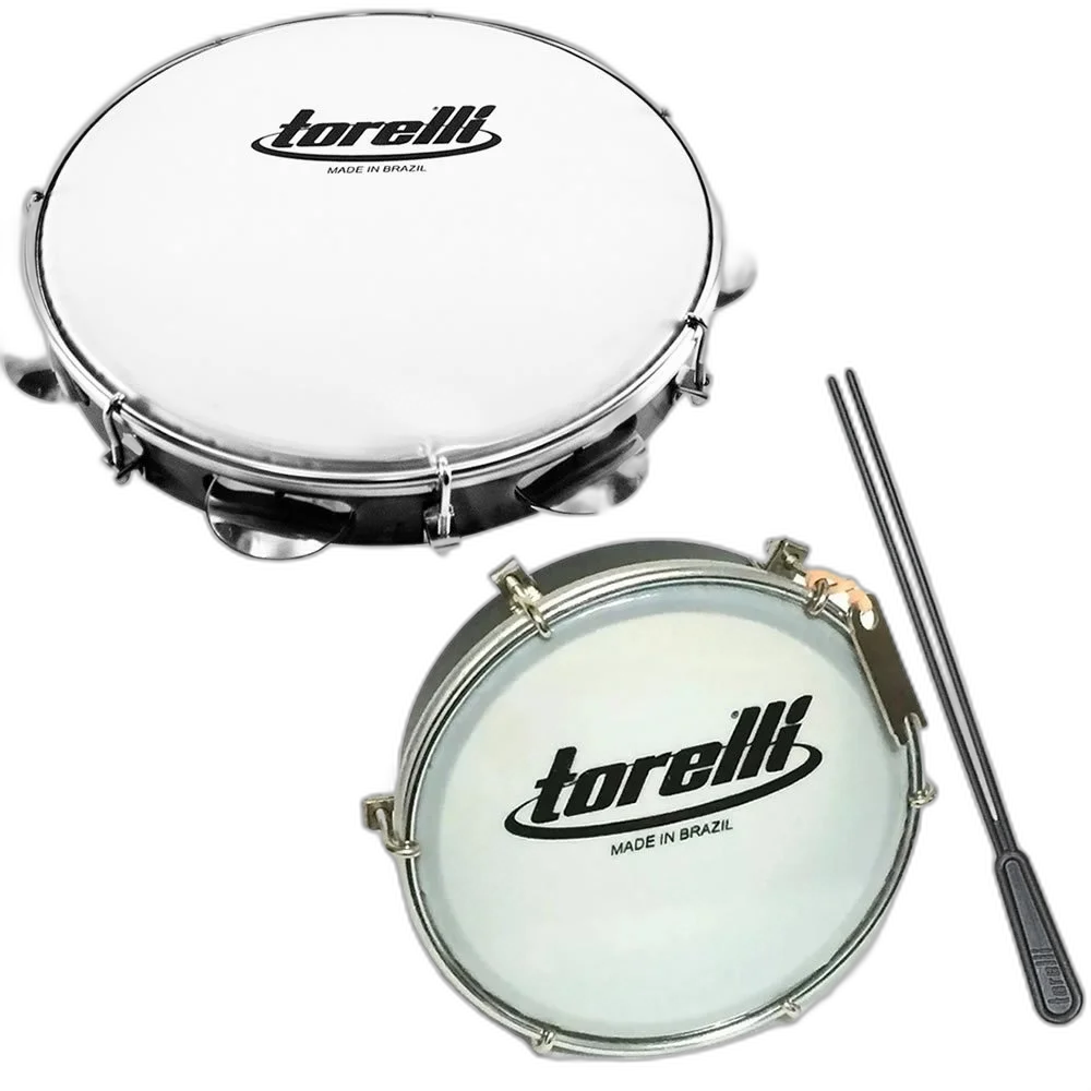 Kit Samba Pagode Percussão Pandeiro E Tamborim Baqueta