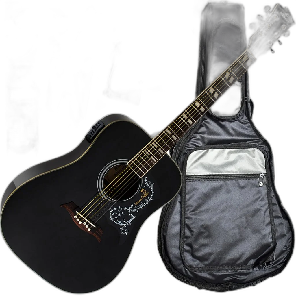 Kit Violão Elétrico Folk Michael VM925DT BK Galaxy Preto Vx10
