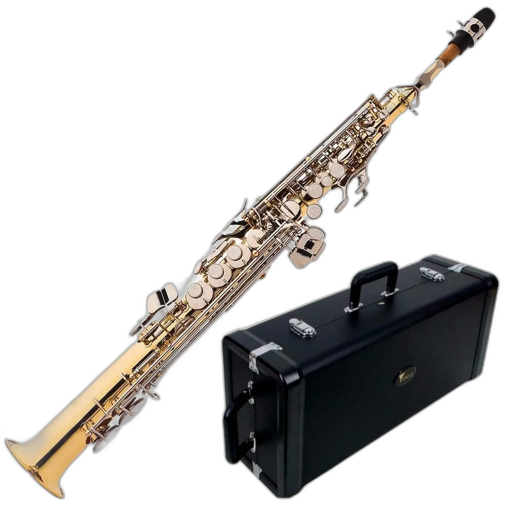 Sax Soprano Eagle Sp 502 Ln Laqueado Com Chaves Niqueladas