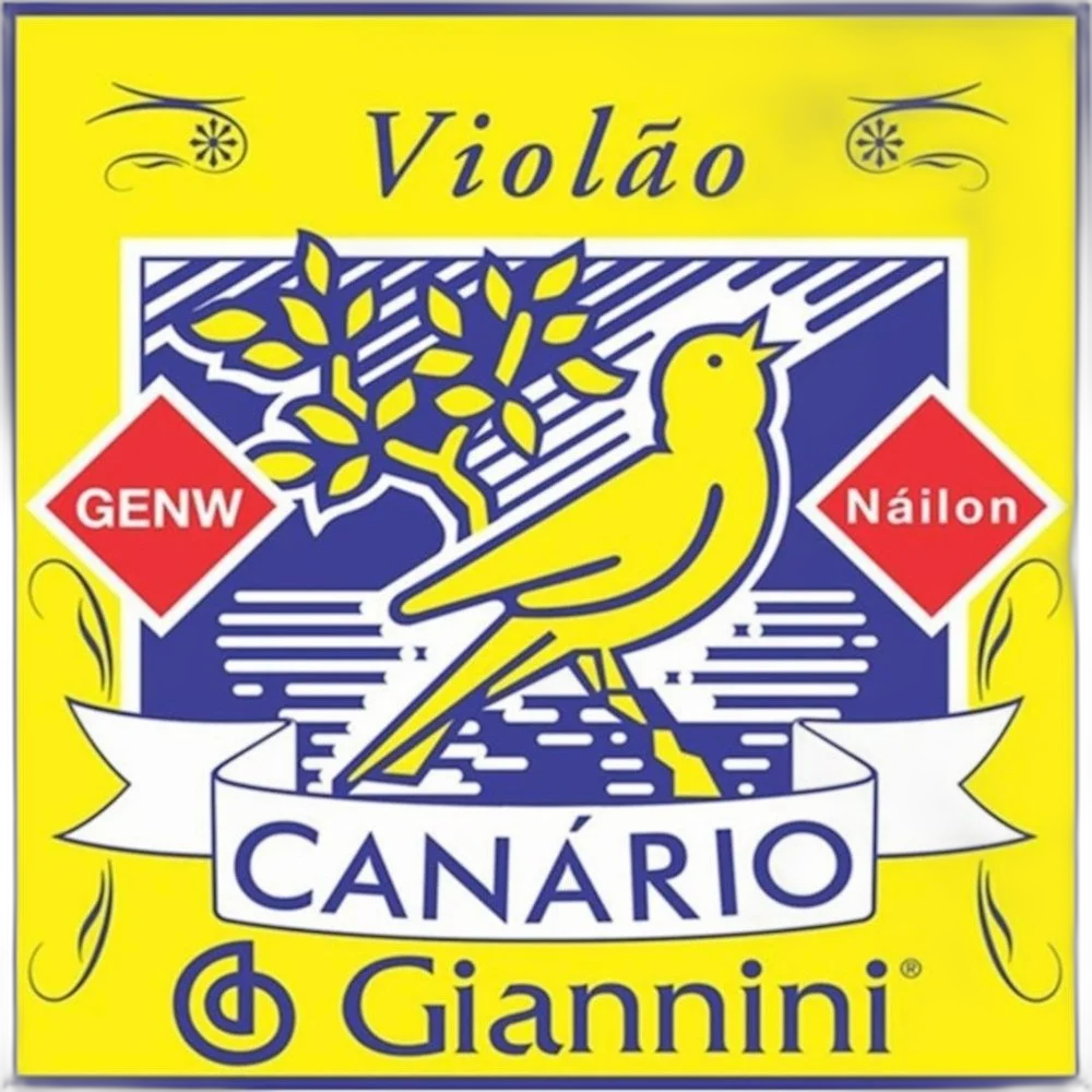 6 Encordoamento Violão Nylon Canário Giannini Genw - Média