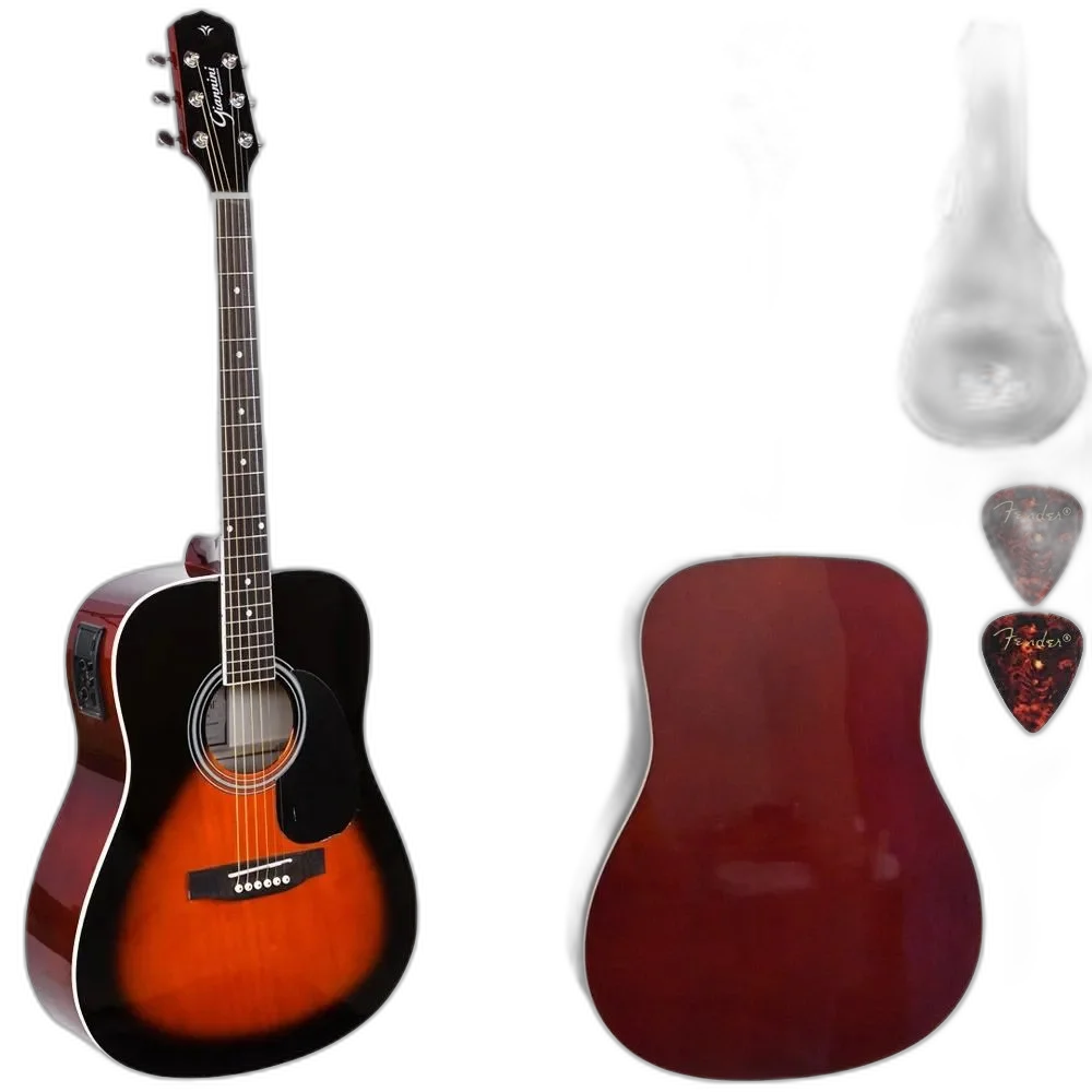 Kit Violão Eletroacústico Folk GD1 3TS Sunburst Giannini Capa Simples