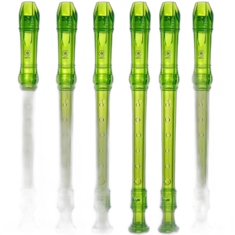 Kit C/6 Flauta Doce Yamaha Soprano Germanica Yrs20 Gg Verde