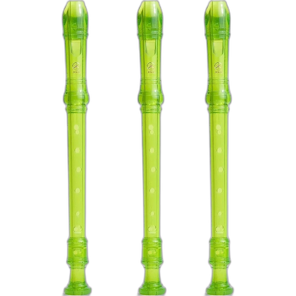 Kit C/3 Flauta Doce Yamaha Soprano Germanica Yrs20 Gg Verde