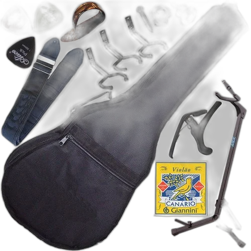 Kit Capa Violão Folk Acolchoada Com Multi Acessórios + G3s