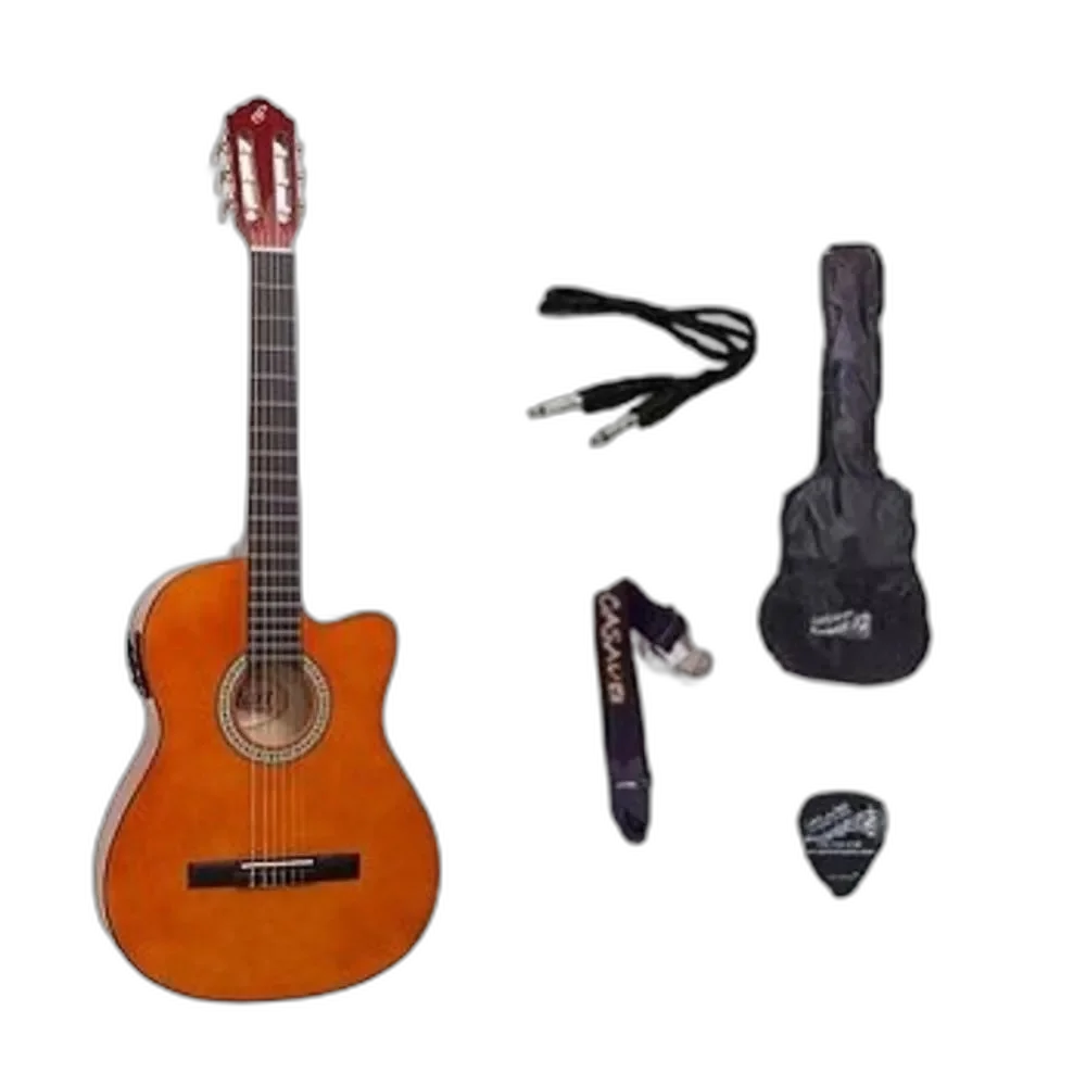 Kit Violão Start by Giannini NF14 Elétrico Flat Nylon com Afinador - Natural