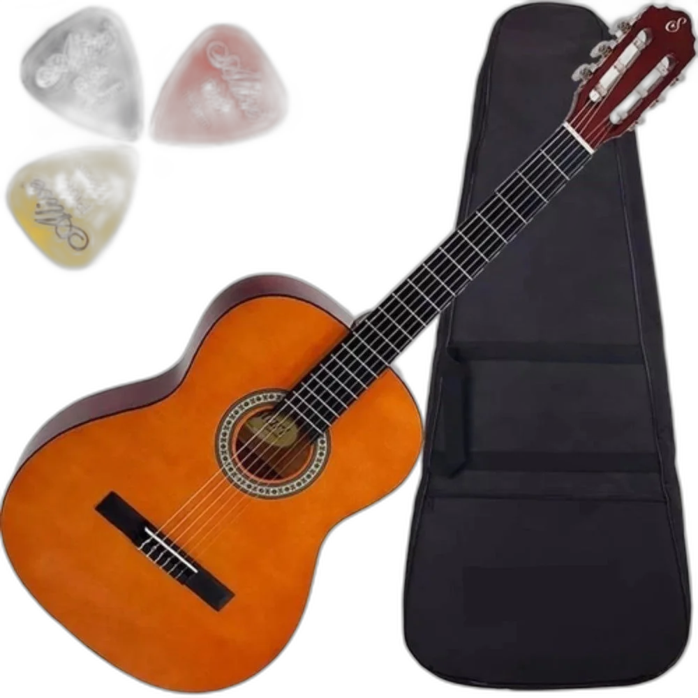 Kit Violão Acustico Start Nylon N-14 Natural Giannini