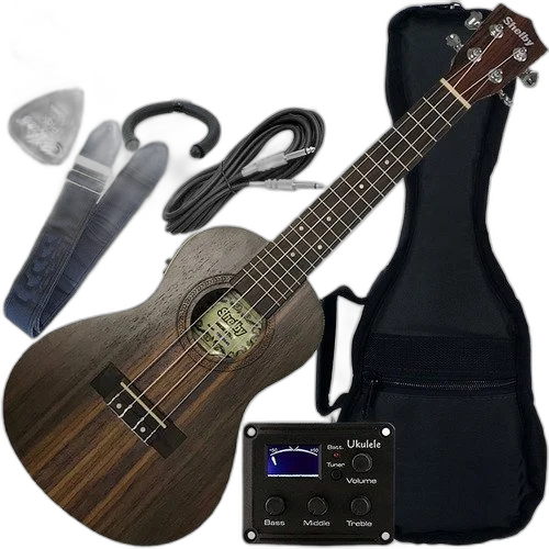 Kit Ukulele Shelby Concerto Elétrico Com Equalizador Su23re