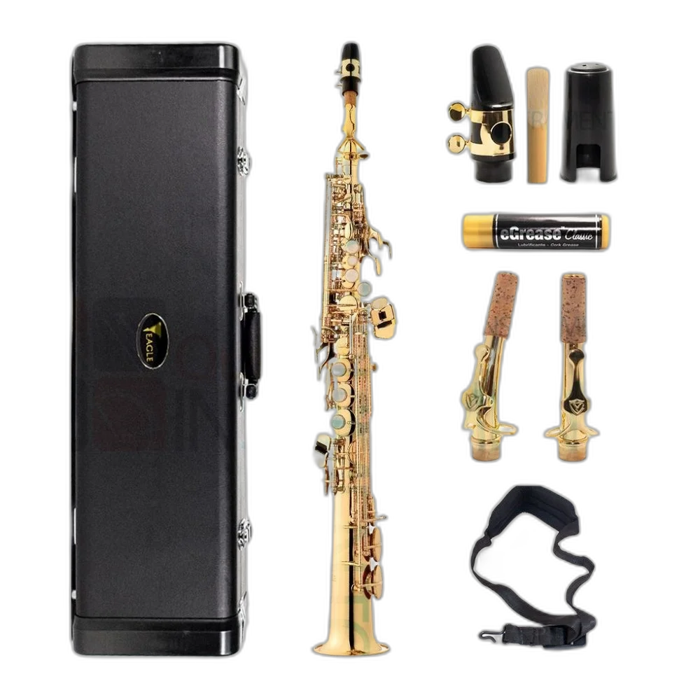 Saxofone Soprano Eagle SP502 Laqueado Original Completo
