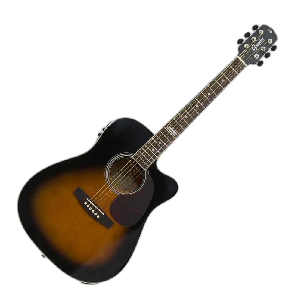 Violão Folk Eletroacústico Giannini GF-1D ceq 3TS Sunburst Cutaway