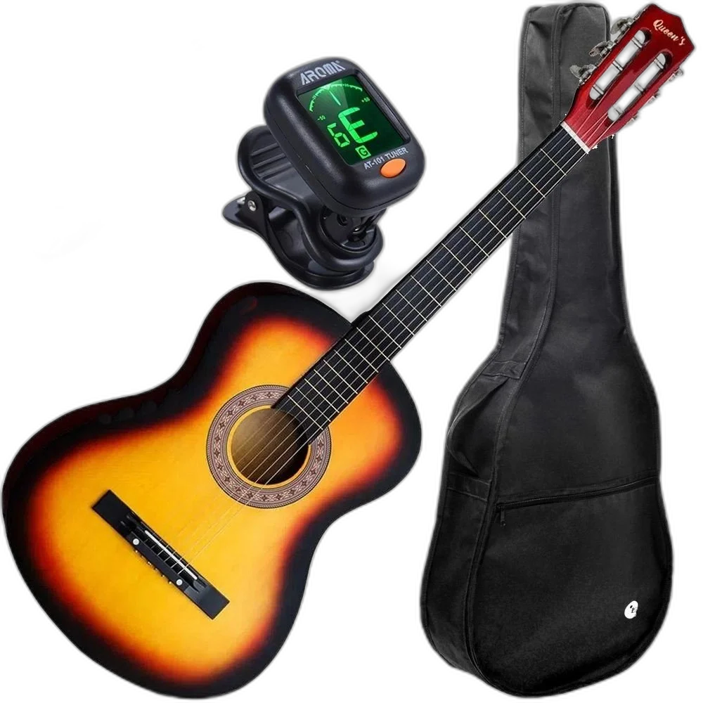 Kit Violão Barato Clássico Estudante Acústico Nylon Sunburst