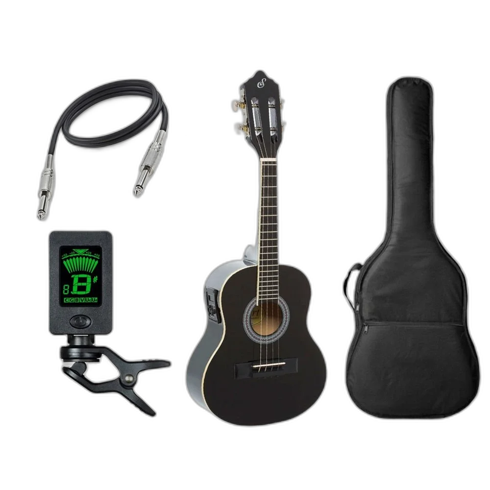 Kit Cavaquinho Cavaco Giannini Cs14 Ep Eletrico Capa Afinador Preto