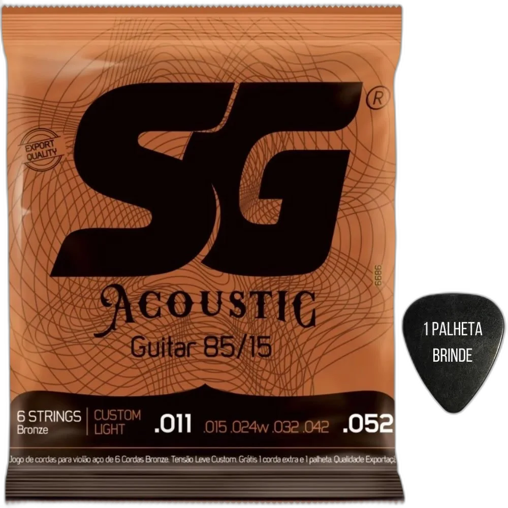 Encordoamento 0.11 P/ Violão Aço Bronze Custom Light Sg 6686