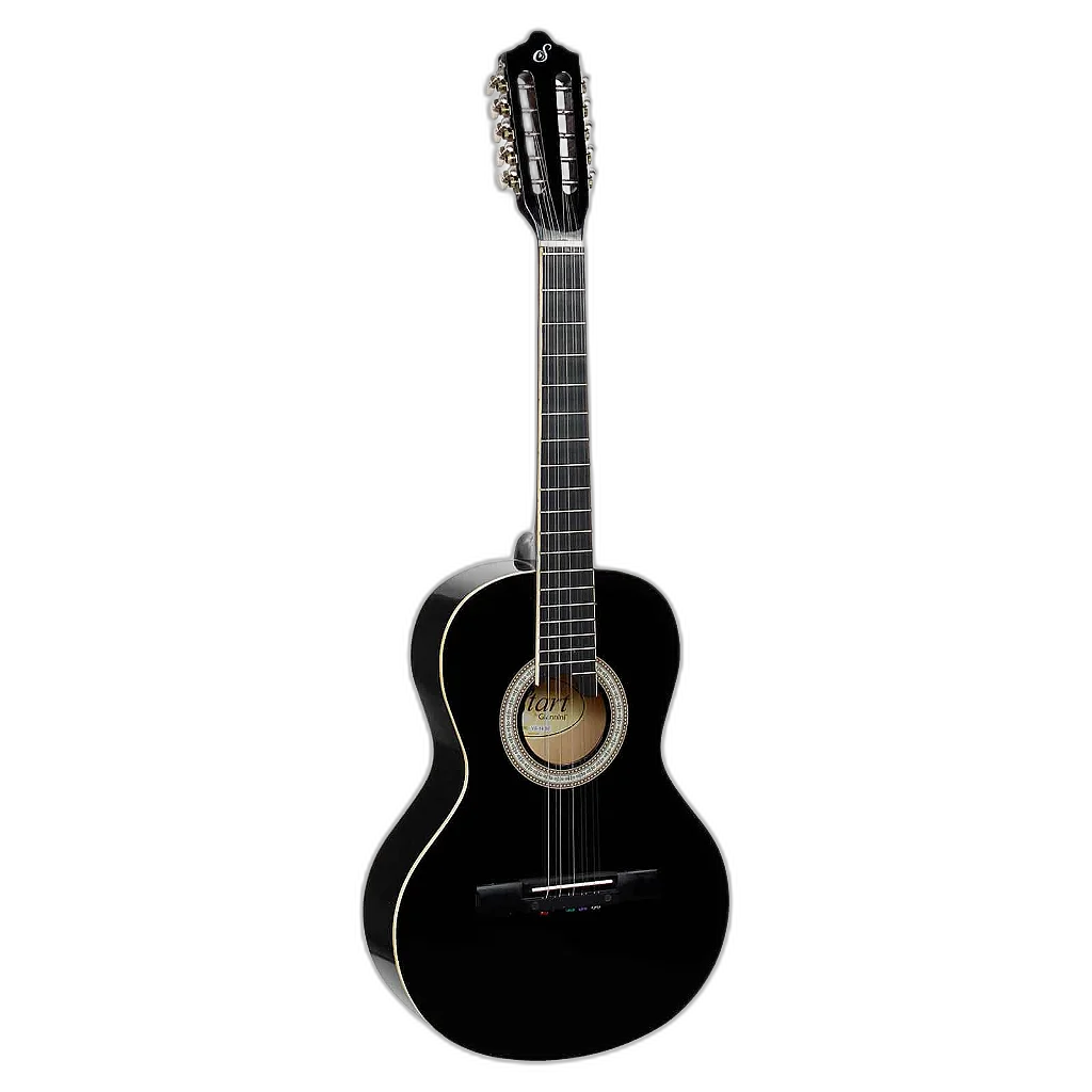 Kit Viola Caipira Acústica Aço Vs14 Bk Preta Giannini Completo