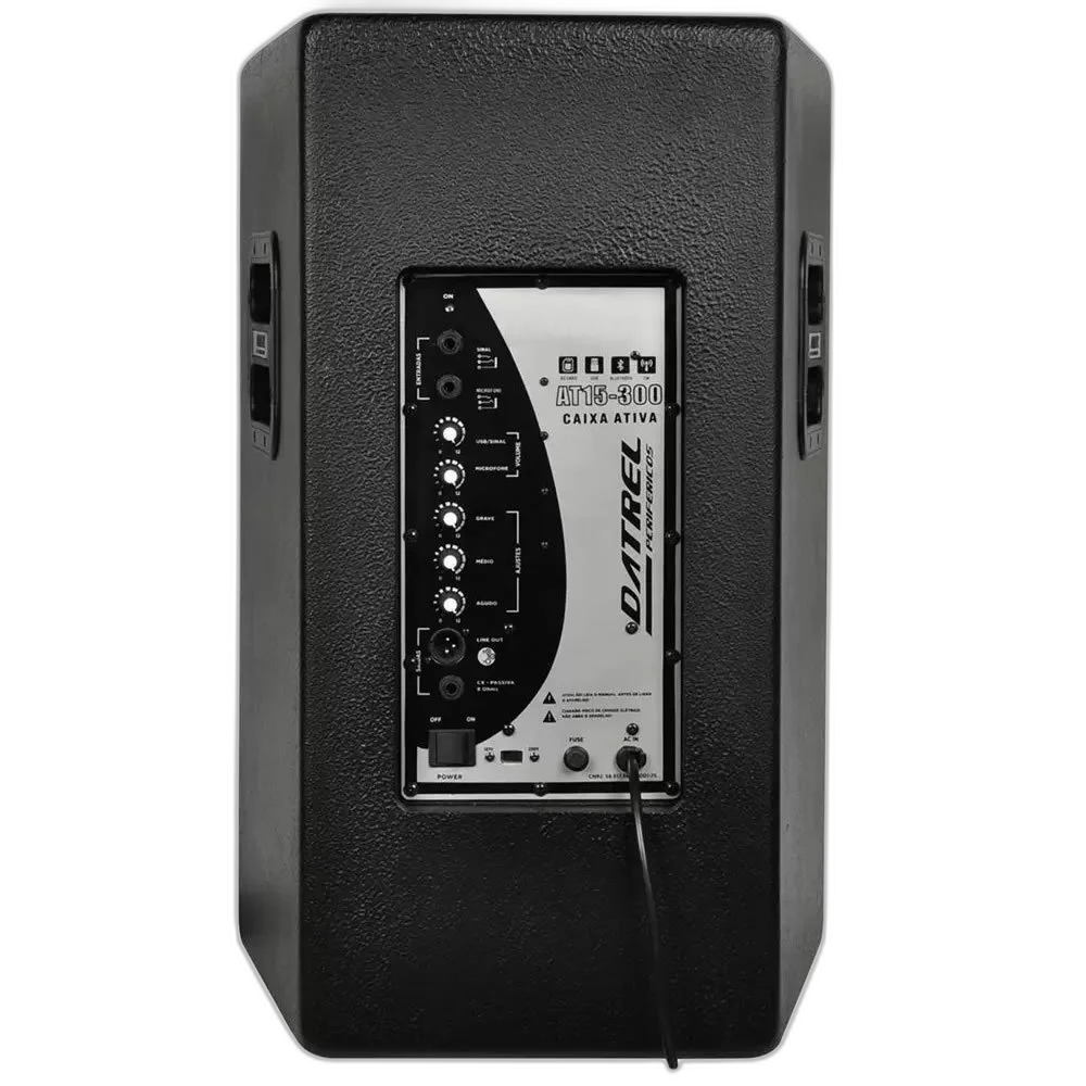 Caixa De Som Ativa Datrel AT15-300 300W 15 Pol Bivolt Preta