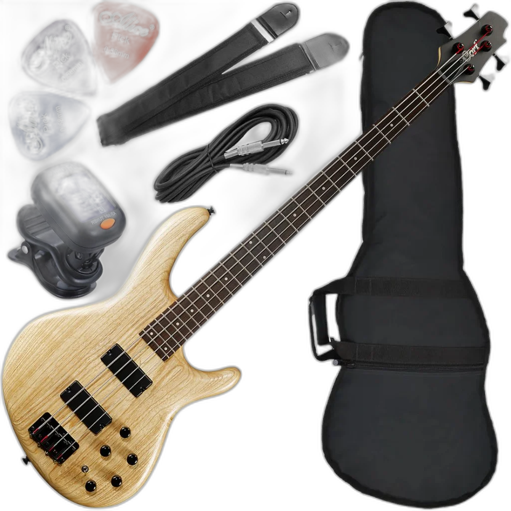 Kit Contrabaixo Cort Action DLX ASH OPN 4 Cordas Pre Mark Bass Ativo Bx01