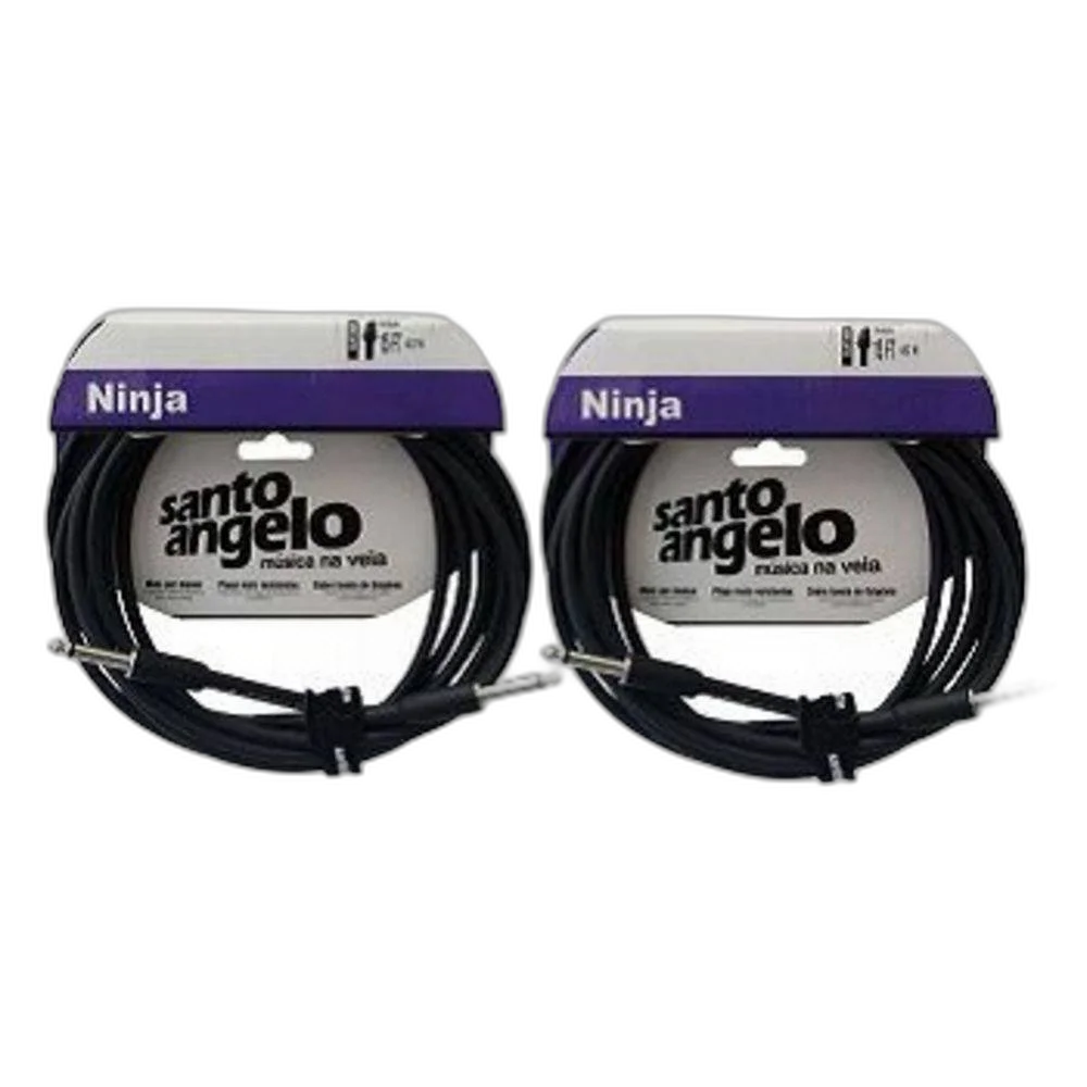 Kit 2 Cabo Guitarra Violao Santo Angelo Ninja 4,57m P10/p10