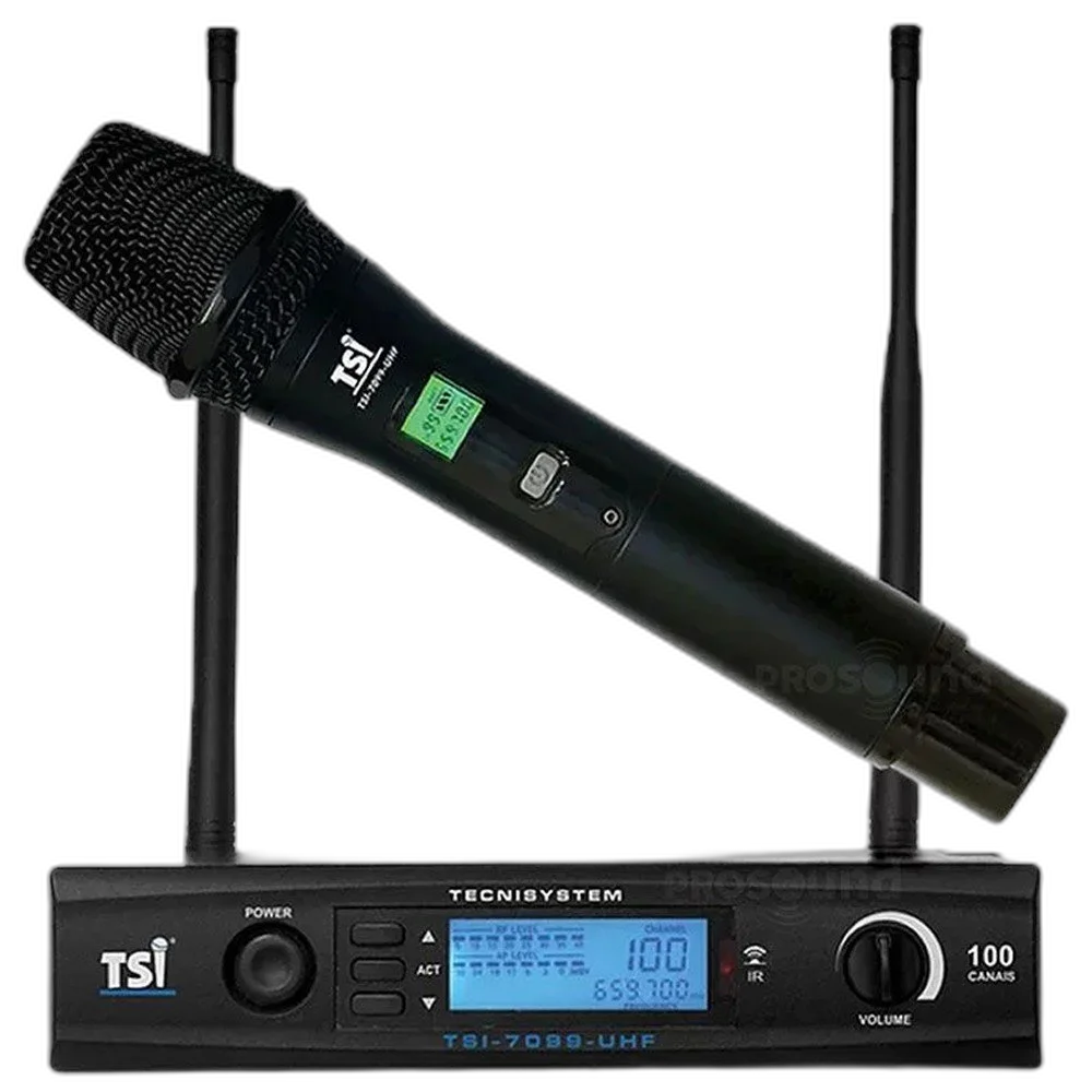 Microfone Sem Fio De Mão Profissional TSI 7099 UHF