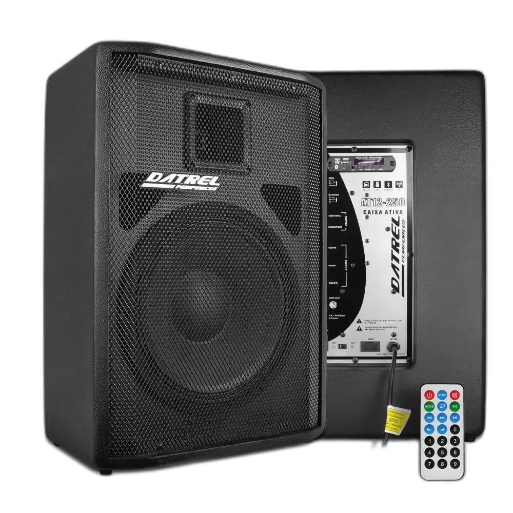 Caixa de Som Ativa Falante 12" 250w Bluetooth Usb Fm Sd AT12-250 POP Blue - Datrel