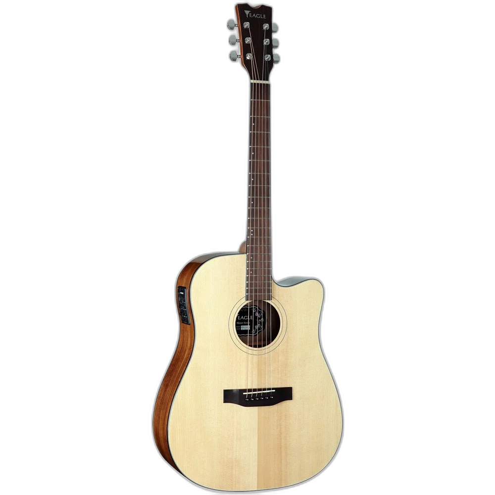Violão Elétrico Folk Aço EMD470CE NT Natural Eagle Com Case