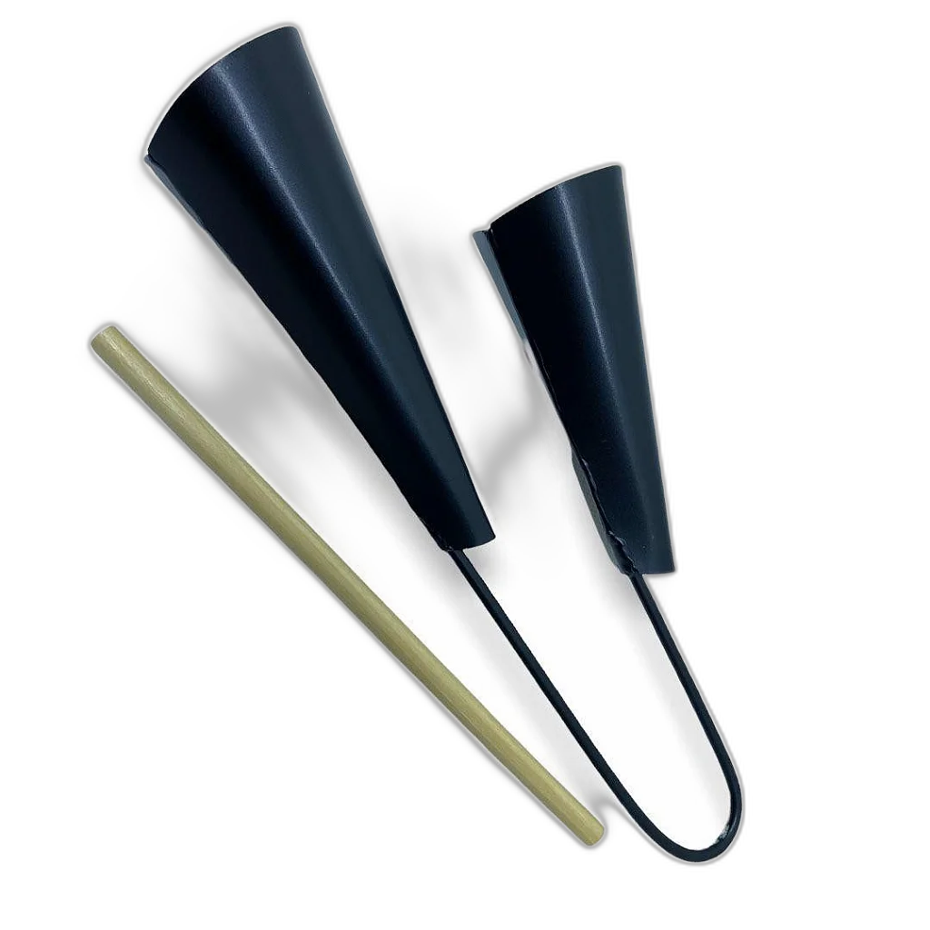 Agogo Duplo Grande Preto Torelli To019 Com Baqueta