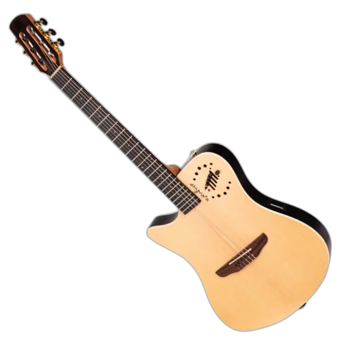 Violão Flat Marquês Nylon Elétrico VN-12 NS EQ LH Canhoto Natural Tipo Godin