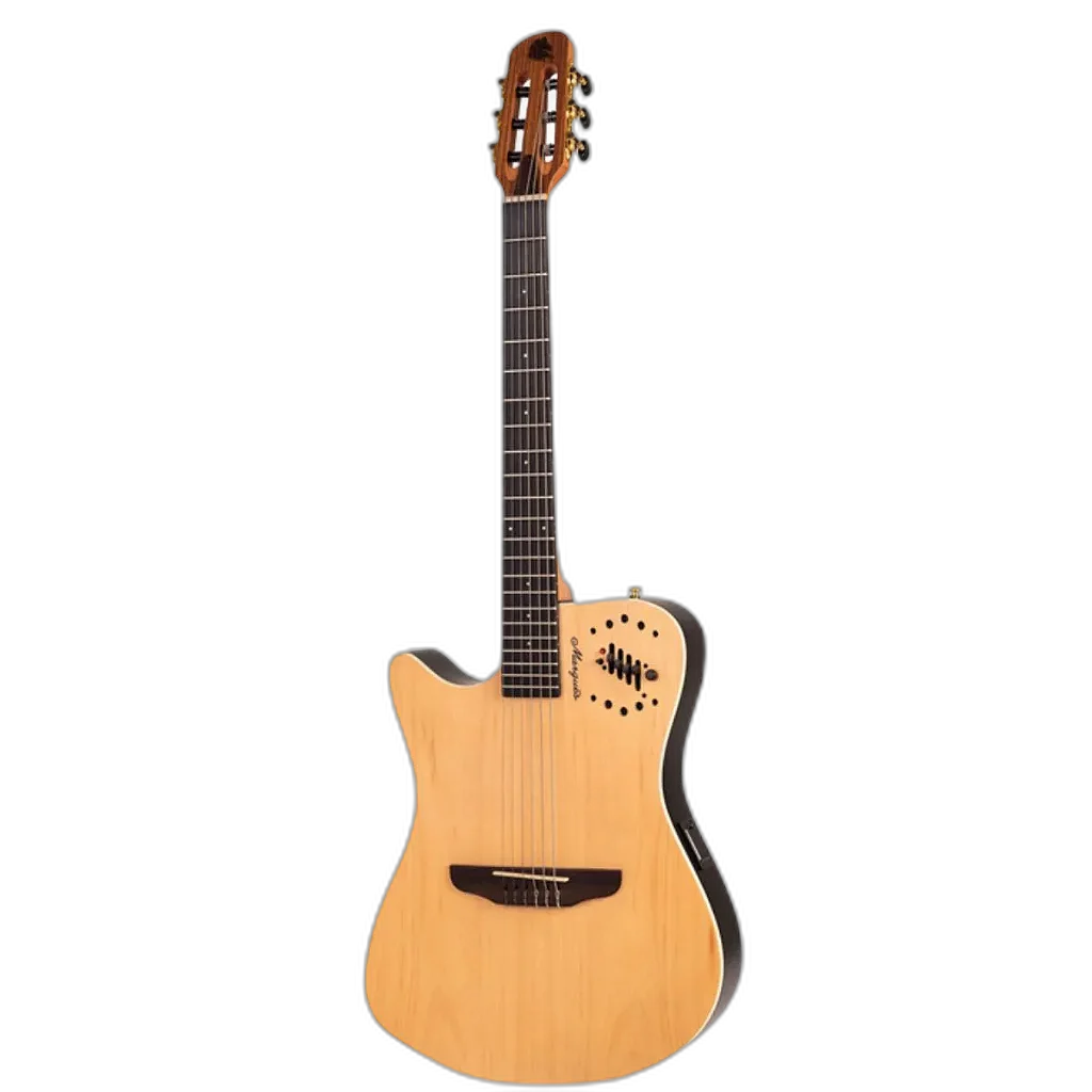 Violão Flat Marquês Nylon Elétrico VN-12 NS EQ LH Canhoto Natural Tipo Godin