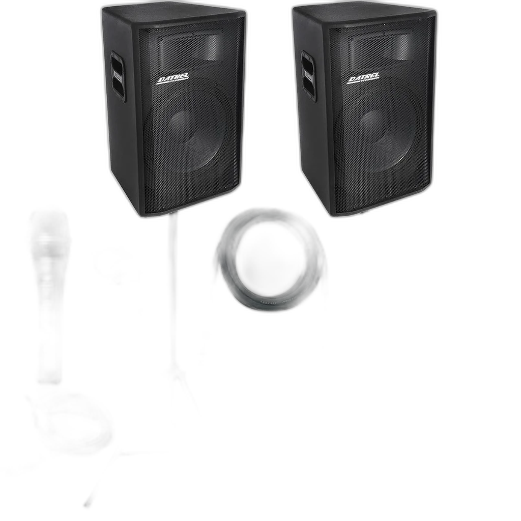 Kit Caixa de Som Datrel Ativa e Passiva Falante 15" 600w Rms Titanium Bluetooth Usb CSX03