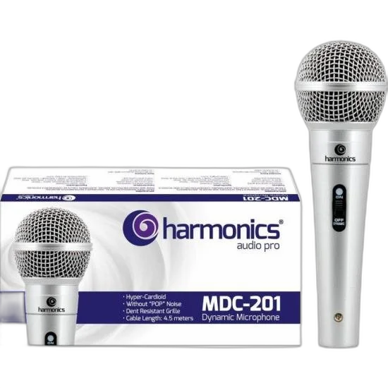 Microfone Dinamico Supercardioide Mdc201 Prata Harmonics
