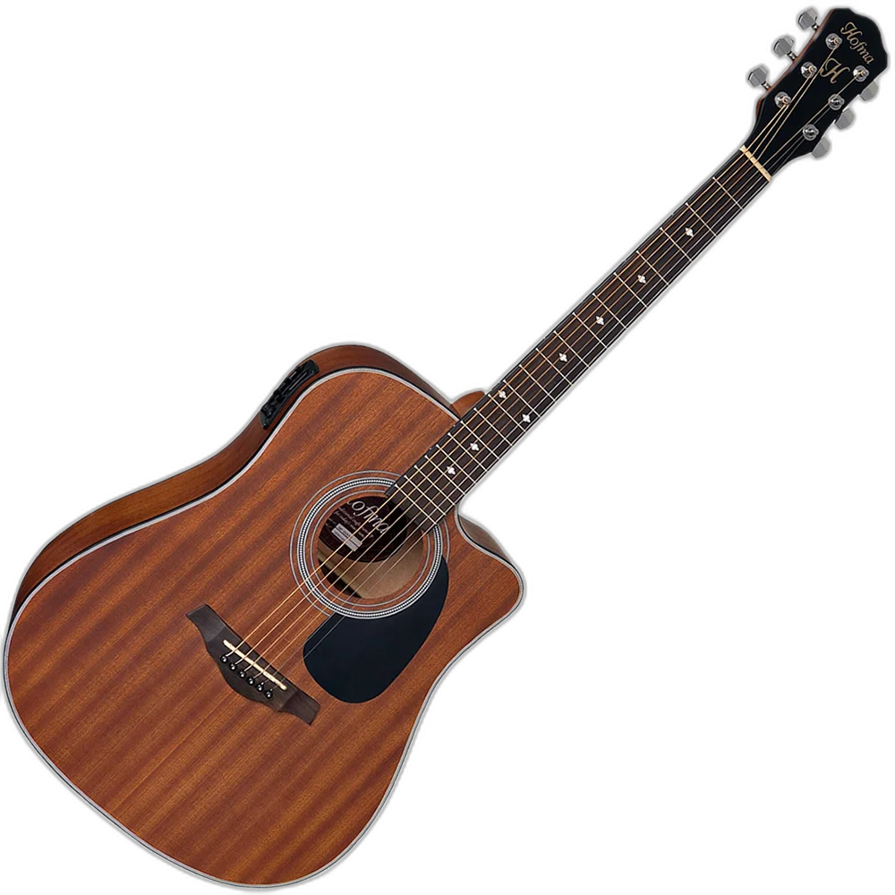 Violão Eletroacústico Hofma Hmf-250 Stnt Natural Fosco Aço