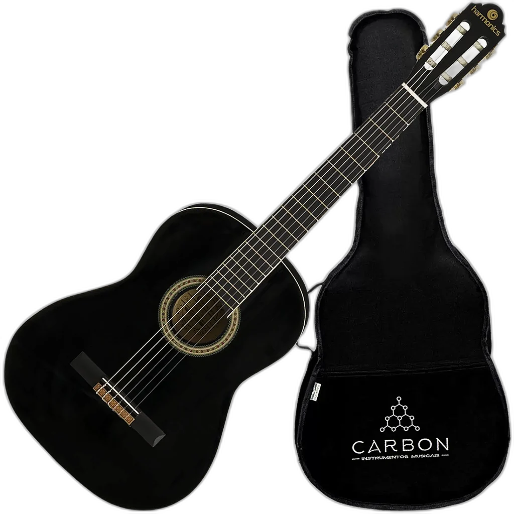 Kit Violão Acústico Harmonics GNA-111 Nylon Preto Vx05