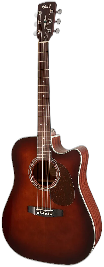 Violão Cort Mr500e Folk Elétrico Aço Open Pore Brown Burst