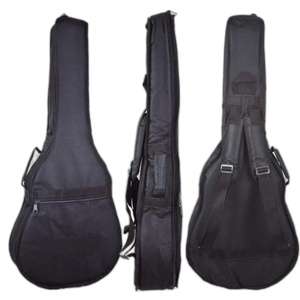 Capa Para Violão Folk Acolchoada Nylon Ultra Resistente - Preto - Clássico / Folk ; Jumbo