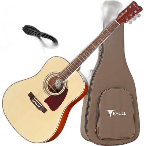 Kit Violão Eletroacústico Eagle CH888 STNT Aço Natural Fosco Vx02