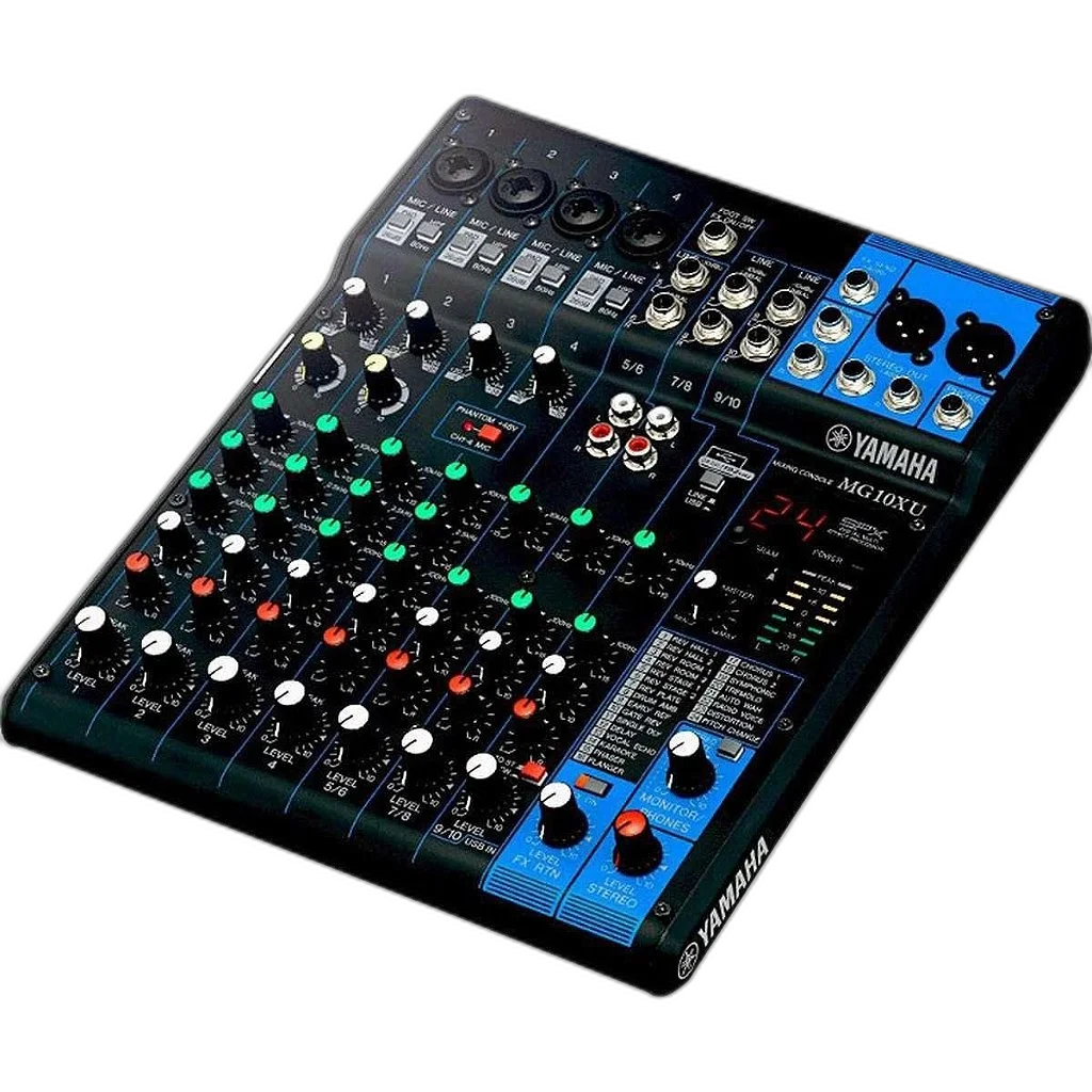 Mesa de Som Analógica Mixer Yamaha MG10XU 10 Canais 110V Preta