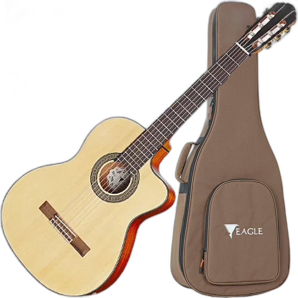 Kit Violão Eletroacustico Cutaway Eagle Ch800 STNT Satin Natural Vx03