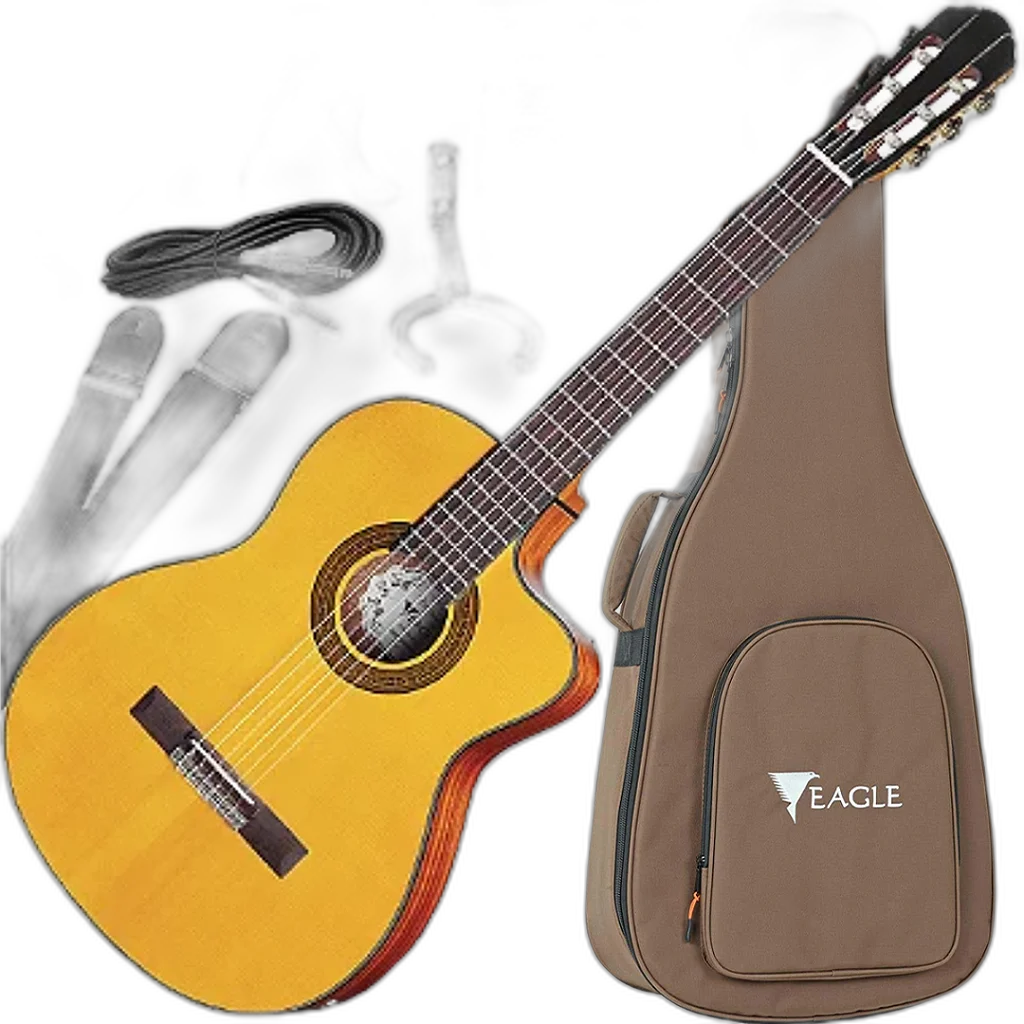 Kit Violão Eletroacustico Cutaway Eagle Ch800 Vintage Acetinado Vx02