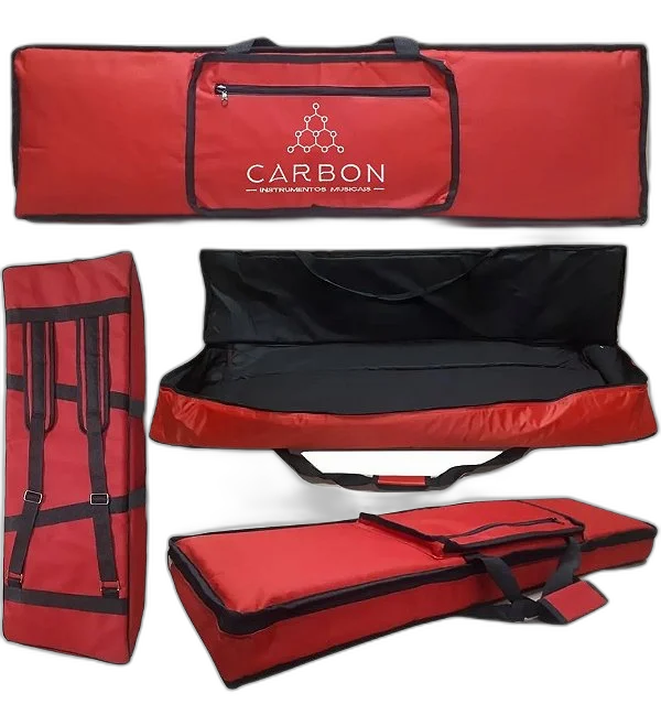 Kit Capa Piano Digital Yamaha Piaggero NP-15 Master Luxo Vermelha + Cobertura