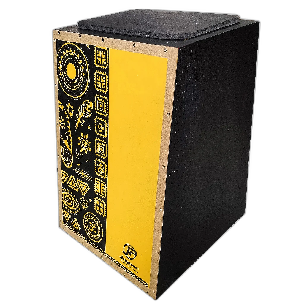Cajon Acustico Jaguar K2 Pb 021 Estampa Flores Amarelo