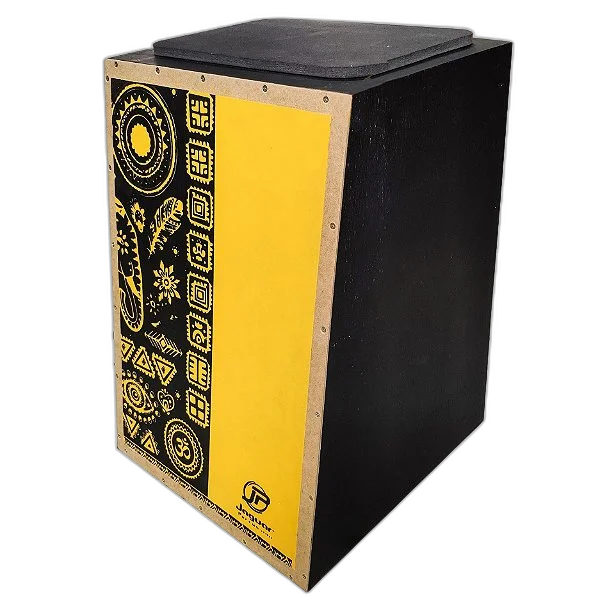 Cajon Acustico Jaguar K2 Pb 021 Estampa Flores Amarelo + Capa