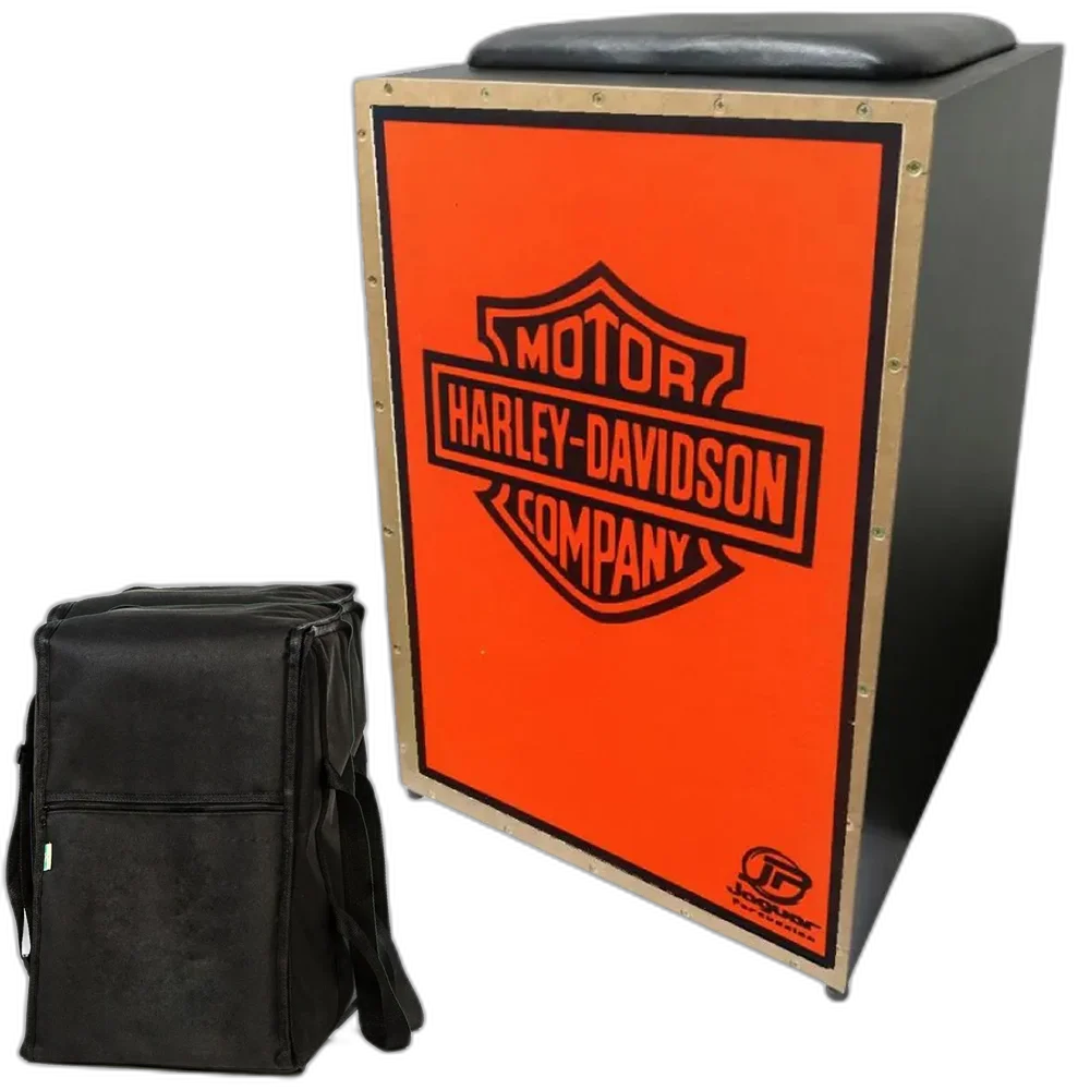 Cajon Acústico Jaguar Linha K2 Harley Davidson Laranja + Capa