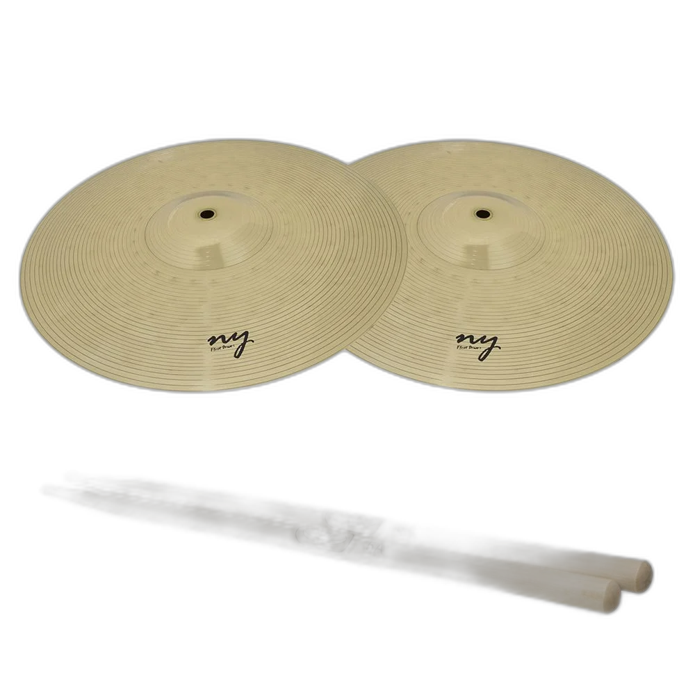 Par De Pratos Chimbal Bateria 14" Liga De Latão + Baqueta 5a Maple New York